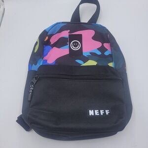 Neff Mini Sling Backpack Multicolor Camo Black Front Pocket Adjustable Strap